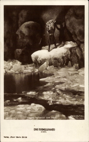 Ak Nibelungen, Filmszene, Hagen versenkt den Hort, Ross 677/5