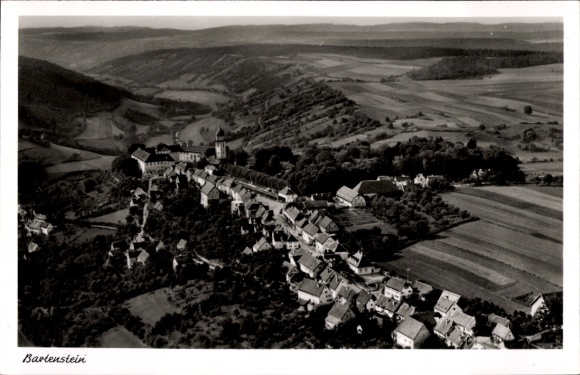 Postcard Bartenstein Schrozberg in Württemberg, aerial photograph