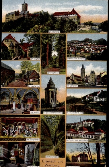 PC Lutherstadt Eisenach in Thuringia, Wartburg, Various views of Eisenach, Wartburg,...