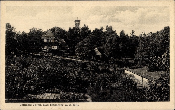 Ak Hitzacker an der Elbe, Aussichtsturm Luginsland vom Johannesplatz