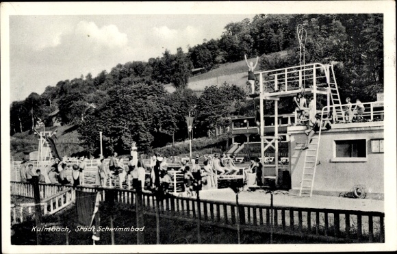 Postcard Kulmbach in Upper Franconia, Municipal Swimming Pool
