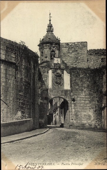 Postcard Hondarribia Fuenterrabia Basque Country, Puerta Principal
