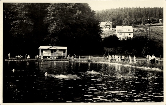 Ak Rechenberg Bienenmühle Erzgebirge, Freibad