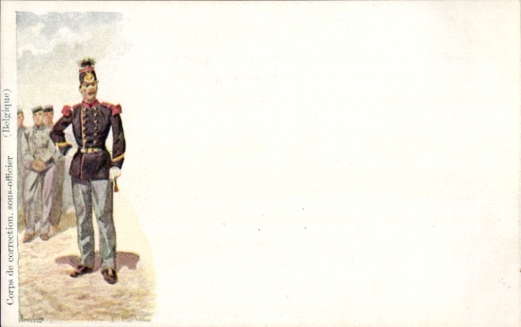 Artist Postcard Geens, Louis, Correctional Corps, Belgium