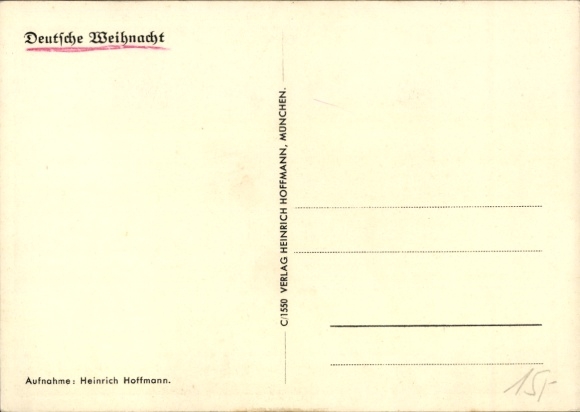 Postcard German Christmas, Führer and Reich Chancellor Adolf Hitler, Christmas tree