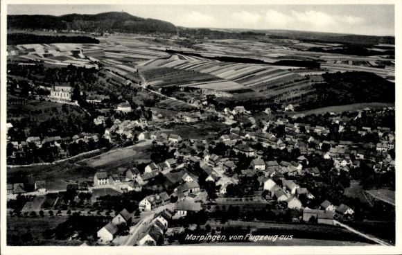 Ak Marpingen im Saarland, Fliegeraufnahme