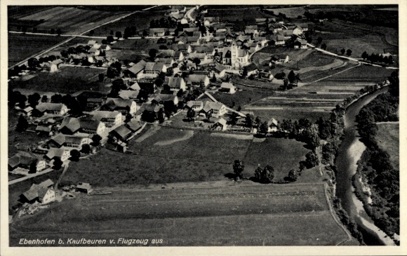 Postcard Ebenhofen Biessenhofen in Ostallgäu, aerial photograph