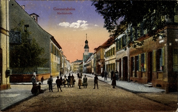Postcard Germersheim, Marktstrasse