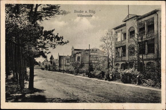 Postcard Baabe on the island of Rügen, the lake castle in the villa street, edge of the forest, villas