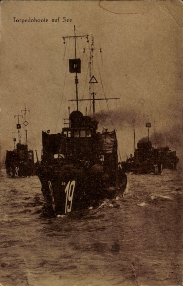 Niemieckie okręty wojenne Ak, łodzie torpedowe 19, 20 i 21 na morzu, Imperial Navy