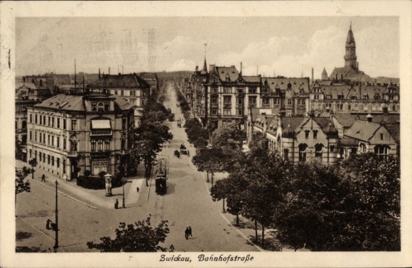 Ak Zwickau in Sachsen, Bahnhofstraße