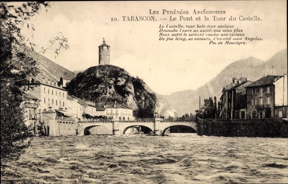 CPA Tarascon Bouches du Rhône, Pont, Tour du Castella