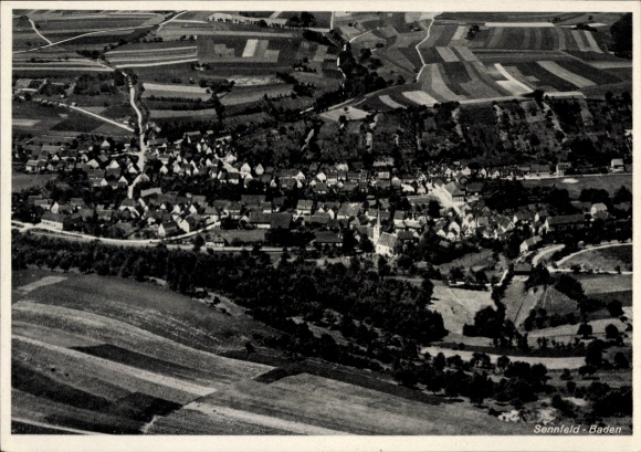 Ak Sennfeld Adelsheim in Baden, Fliegeraufnahme