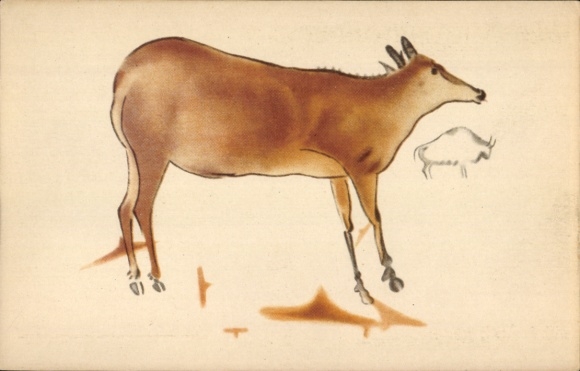 Artist Postcard Santander Cantabria Spain, Patronato de la Cuevas de Altamira, cave drawing
