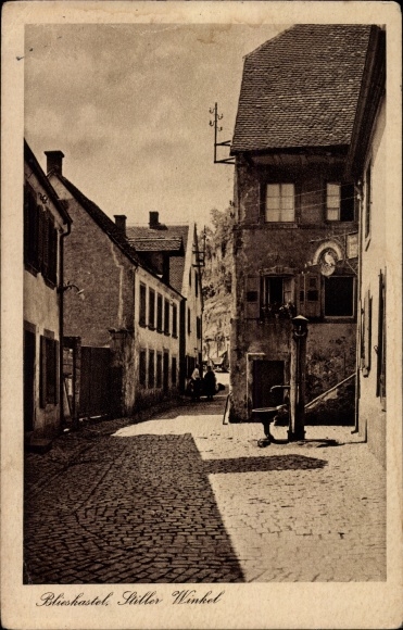 Postcard Blieskastel in Saarland, Stiller Winkel, water pump, inn
