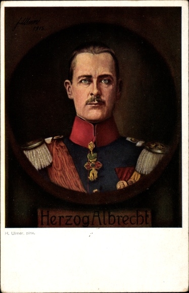 Artist PC Ulmer, F., Duke Albrecht of Württemberg, portrait, I. WK