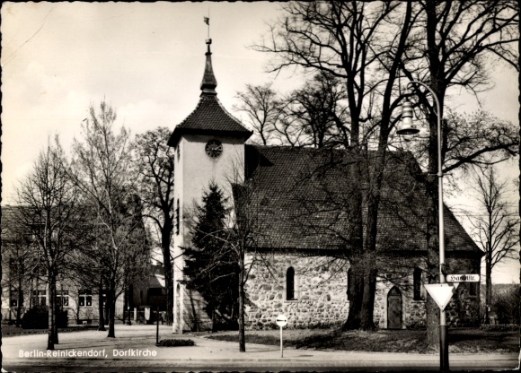 Postcard Berlin Reinickendorf, Village Church