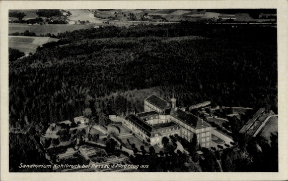 Postcard Kohlbruck Passau in Lower Bavaria, aerial photograph, sanatorium