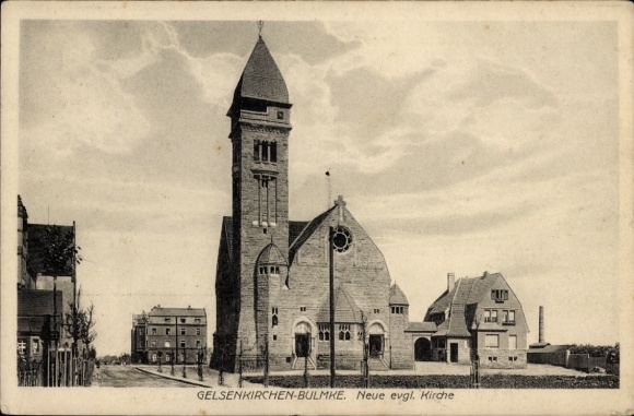 Postcard Bulmke Hüllen Gelsenkirchen in the Ruhr area, Church