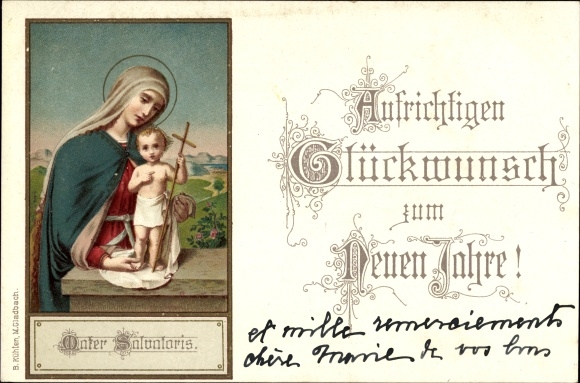Postcard Happy New Year, Mater Salvatoris