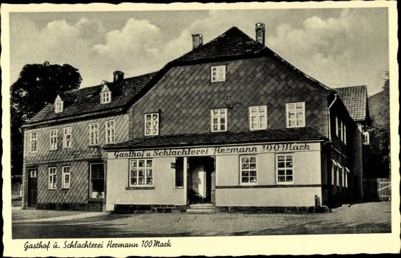 Ak Eschershausen Niedersachsen, Gasthof, Schlachterei Hermann 100 Mark