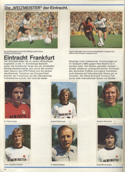 Football 1974/75 Successful teams. Popular players. Collection picture album Bergmann-Verlag, Fr