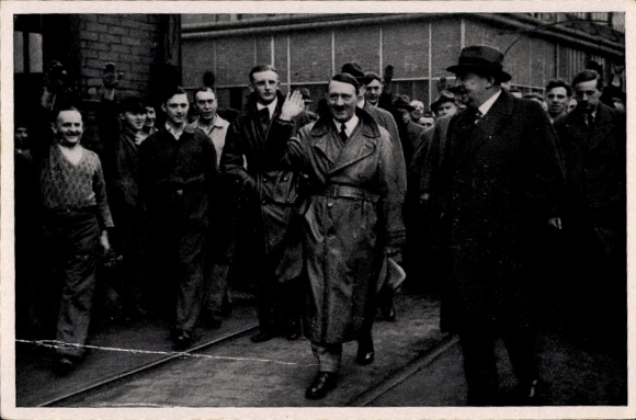 Collector's card No. 91 Adolf Hitler, visit to the Rhenish-Westphalian industry