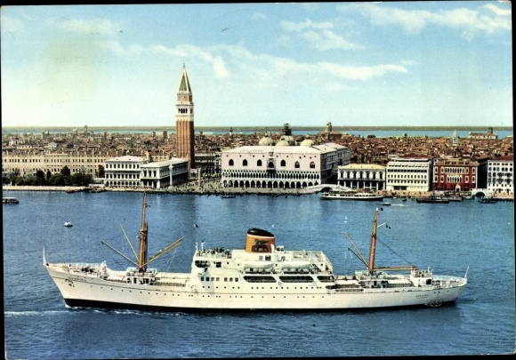 Ak Dampfer, Dampfschiff, Adriatica Societa di Navigazione Venezia