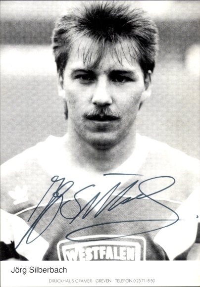 Autogrammkarte Fußballer Jörg Silberbach, Preußen Münster, Autogramm