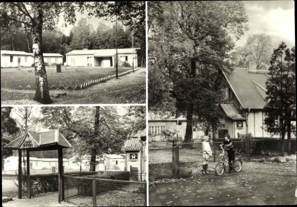 Ak Brieselang im Havelland, jeugdherberg Max Reimann, am Wald 24, kinderen met fietsen
