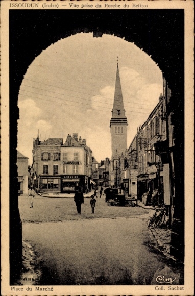 Postcard Issoudun Indre, Market Square