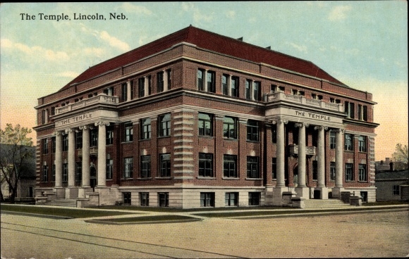 Briefkaart Lincoln Nebraska de VS, de Tempel