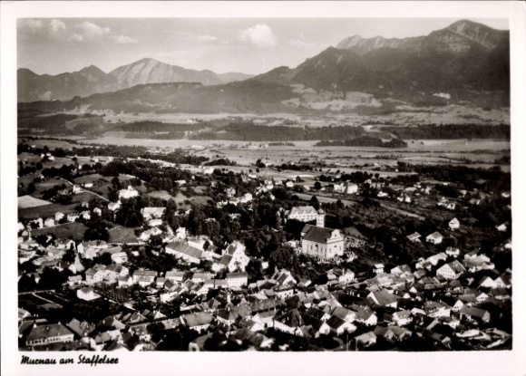 Postcard Murnau am Staffelsee, aerial photograph