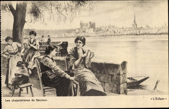 Artist Postcard Saumur Maine et Loire, The chapelieres