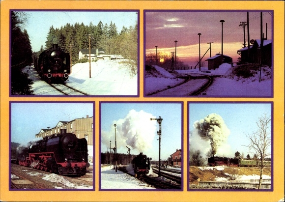 Postcard Vogtland tour with the traditional locomotive 50 849 of the DR