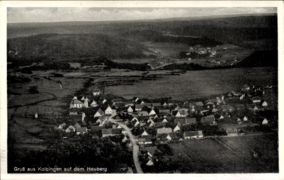 Postcard Kolbingen in Württemberg, aerial photograph