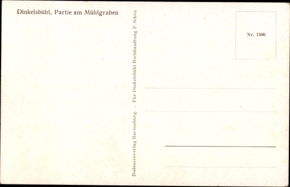 Artist PC Marschall, J., Dinkelsbühl, lot at the Mühlgraben, 1914