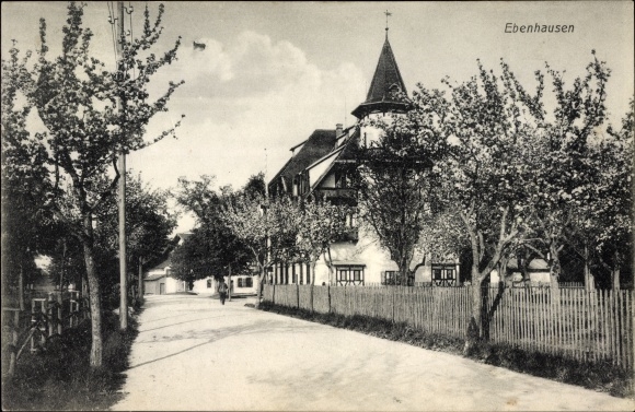 Ansichtkaart Ebenhausen Schäftlarn Oberbayern, straatgedeelte in de stad