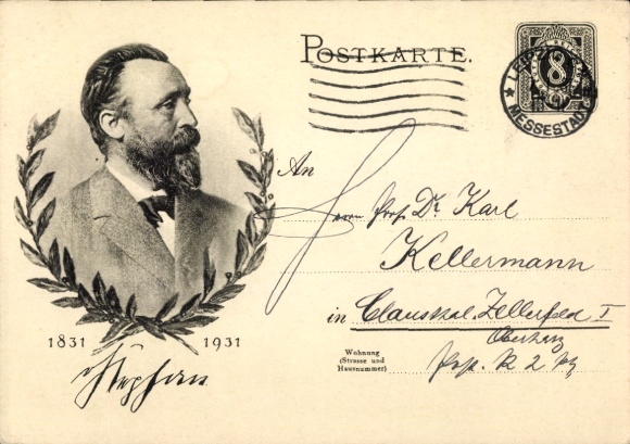 Ganzsachen Ak Heinrich von Stephan, Generalpostdirektor, Jubiläum 1931