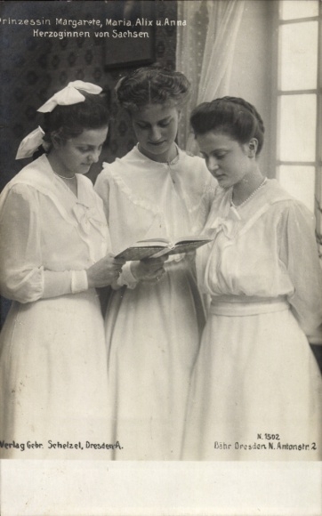 Ak Prinzessin Margarete, Maria Alix und Anna, Herzoginnen von Sachsen