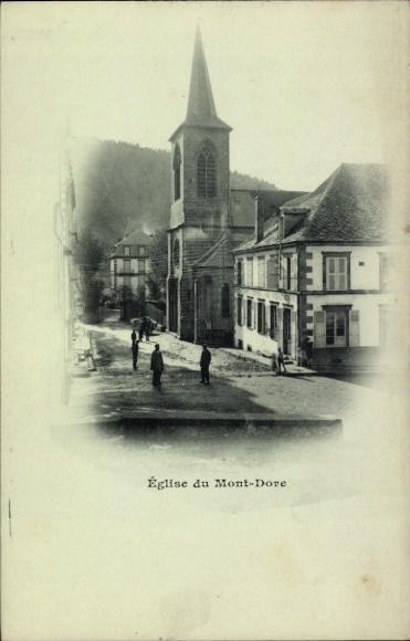 Postcard Le Mont Dore Puy de Dôme, church
