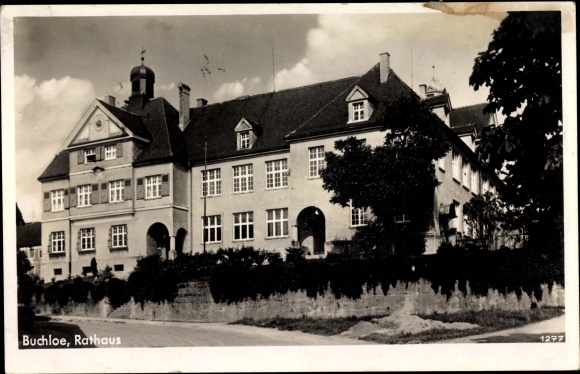 Postcard Buchloe in the Gennachtal Swabia, view of the town hall
