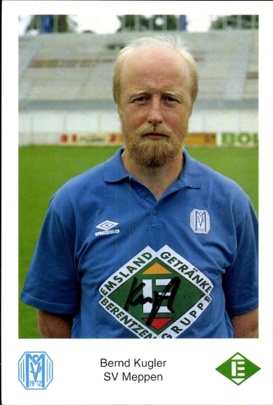 Autogrammkarte Fußballer Bernd Kugler, SV Meppen, Autogramm