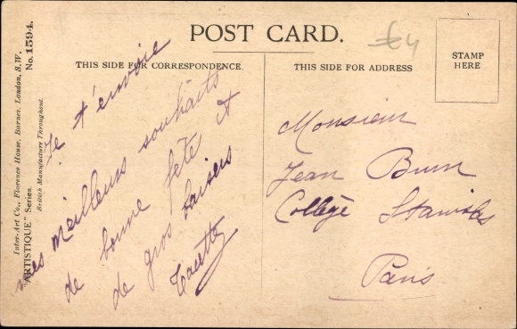 Artist Postcard Wood, Lawson, Drunk Man Broke Goldfish Bowl
