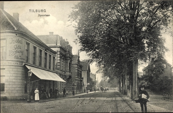 Ak Tilburg Noord-Brabant Nederland, Spoorlaan