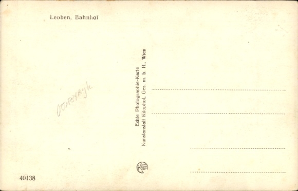 Postcard Leoben Steiermark, Bahnhof