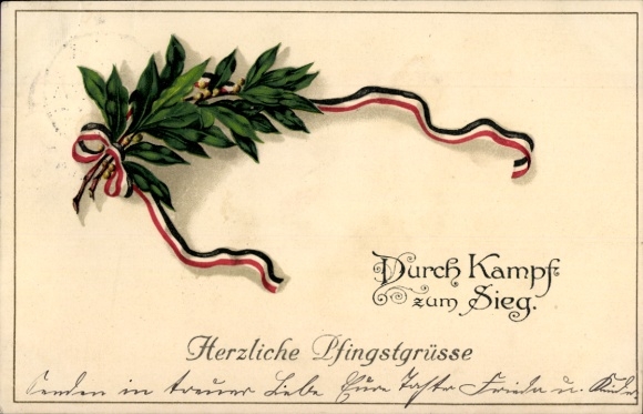 Postcard Congratulations Pentecost, Through Struggle to Victory