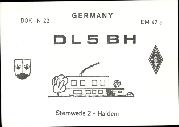 Postcard QSL Karte, Funkerkarte DL5BH, Horst Klinger, Stemwede 2