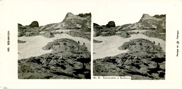 Stereo photo Salzburg Austria, Sommerstein and Breithorn