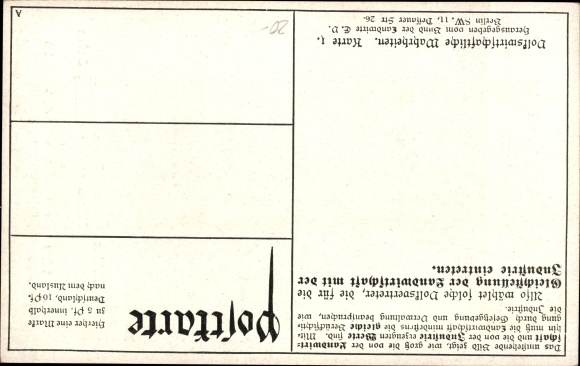 Postcard German agriculture, animal husbandry, industry, statistics, economic truths